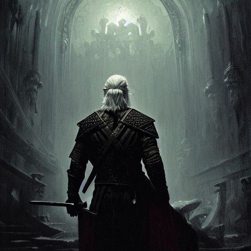 Geralt of Rivia: A Horror Vision in Dark Fantasy Style