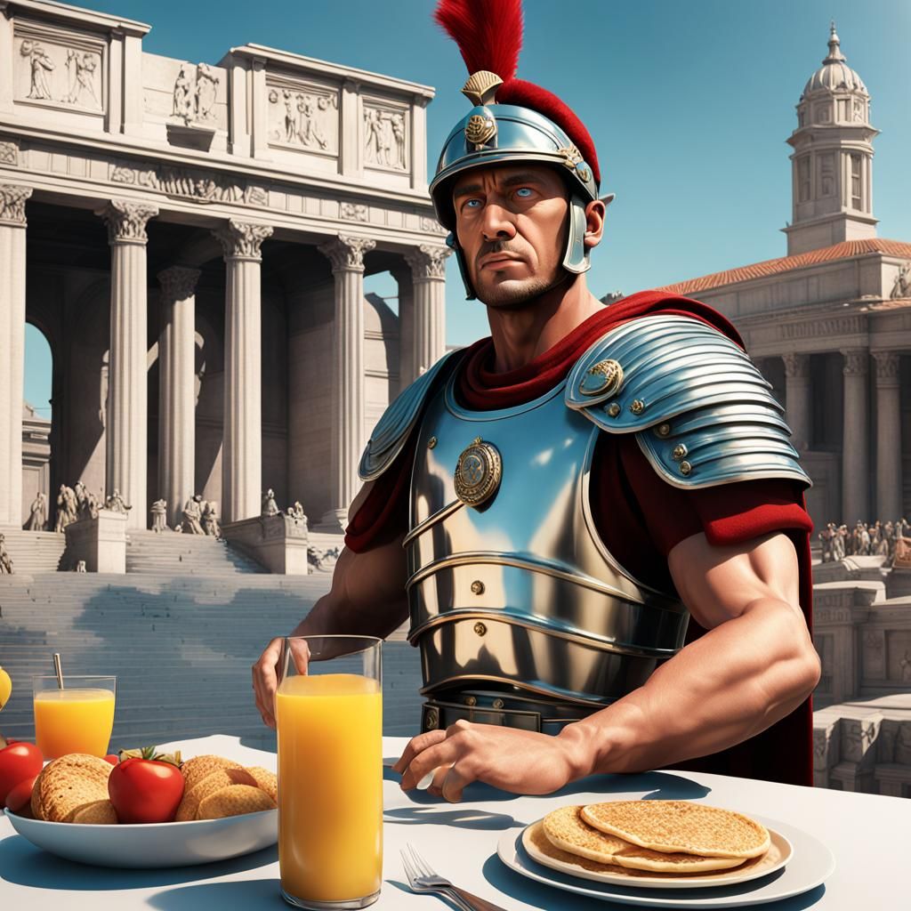 Roman Soldier's Breakfast: A Cinema 4D Movie Poster