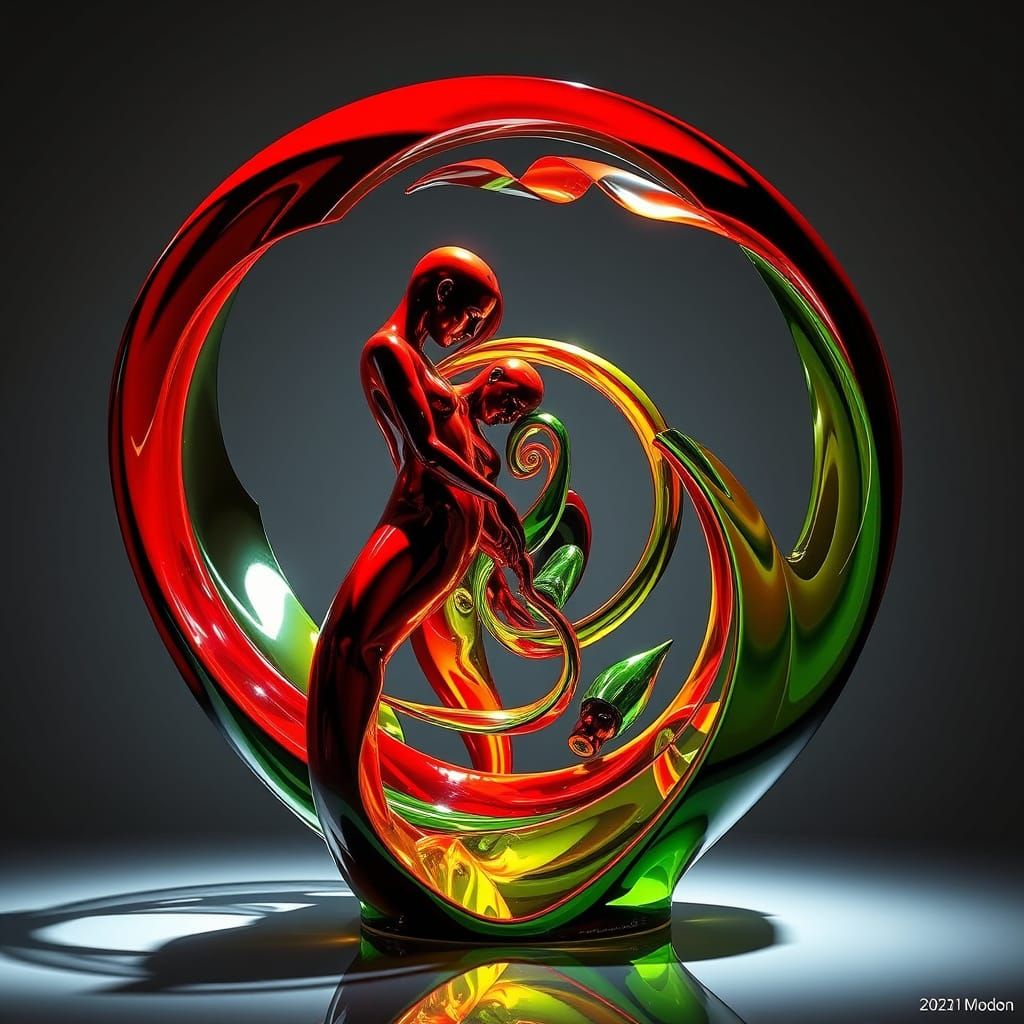 Hyperrealistic Sculpture Reflecting Birth, Death, and Infini...