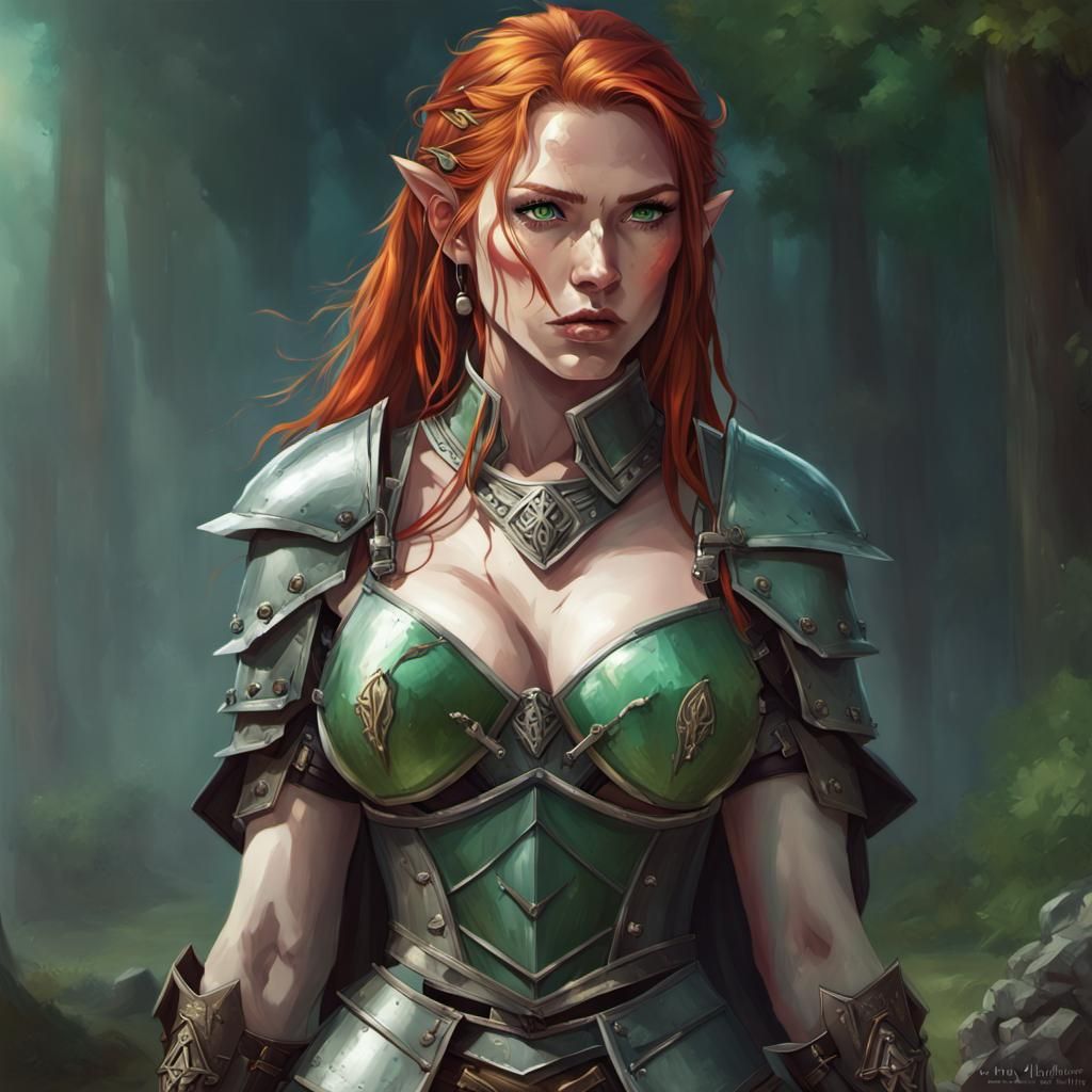 Half-Elf Grave Cleric in Detailed Digital Art