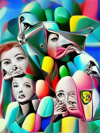Colorful Surrealism Pop Art Composition