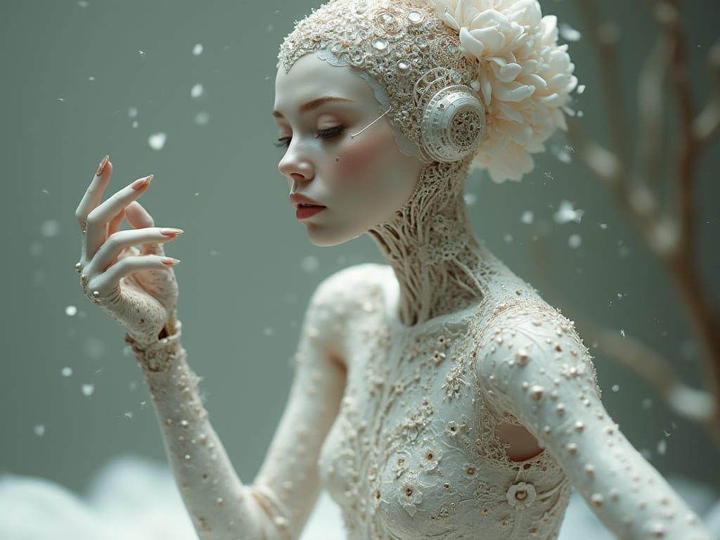 Cyberpunk Ballerina with Art Nouveau Cybernetic Implant