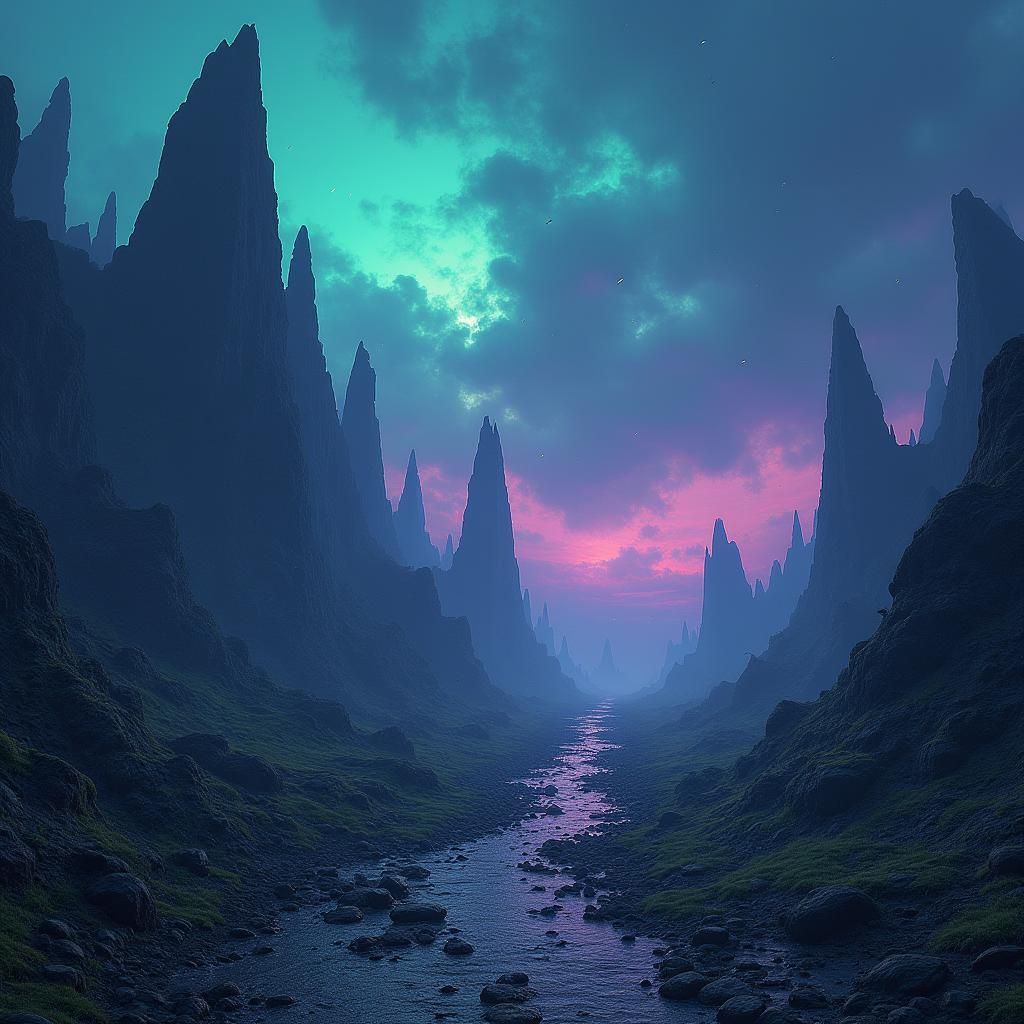 Mystical Realm: Ethereal Landscape in Dreamlike Style