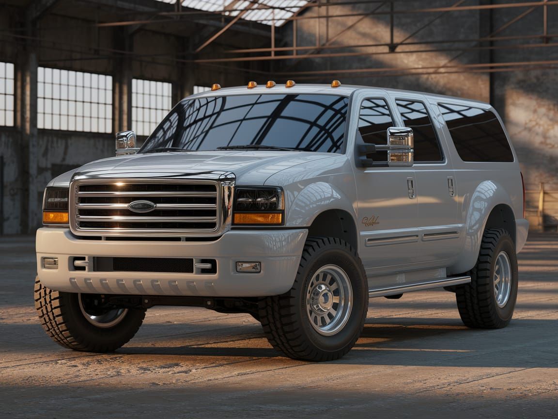 Fictional Heavy-Duty SUV in Warehouse Setting