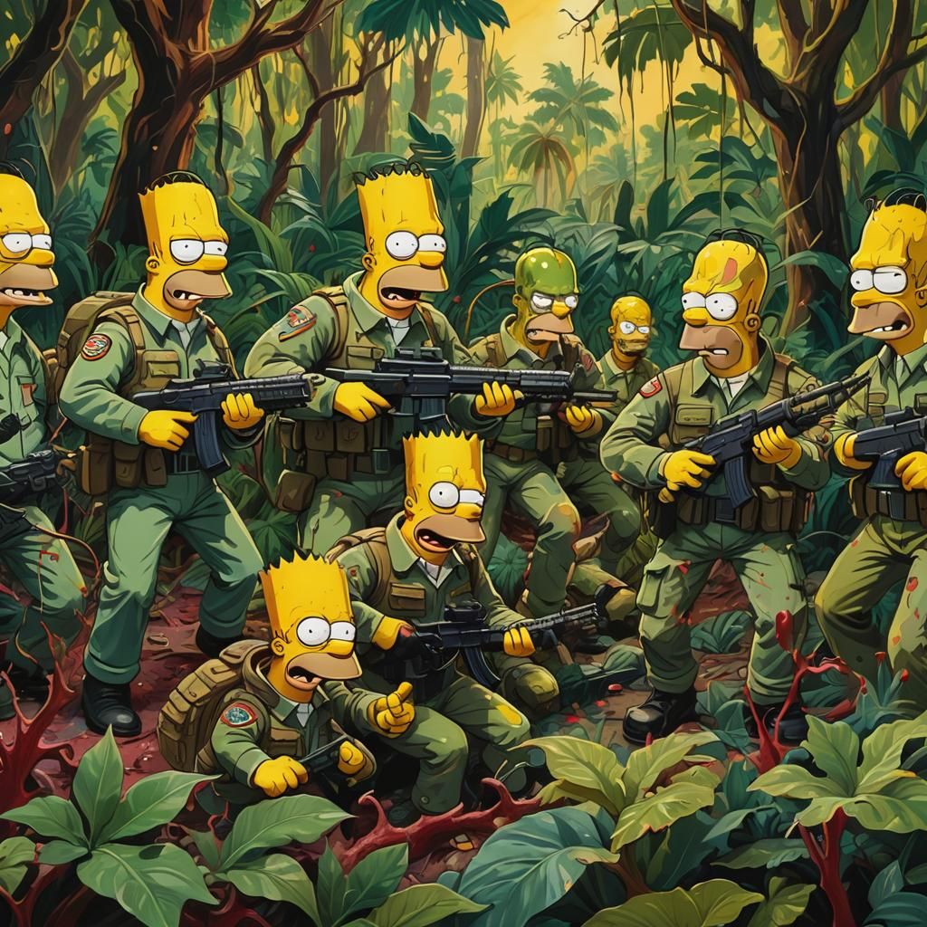 art of all the Simpsons cartoon characters as special ops so...