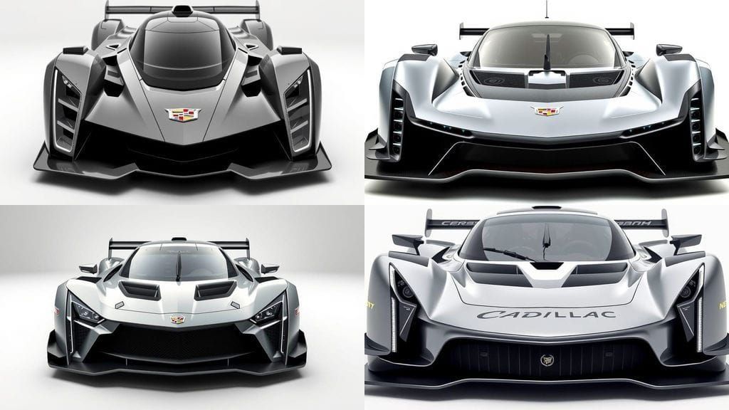 Sleek Futuristic 2030 Cadillac LMDh Le Mans Racing Car