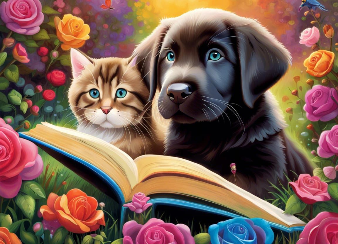 Best Friends in a Vibrant Secret Garden