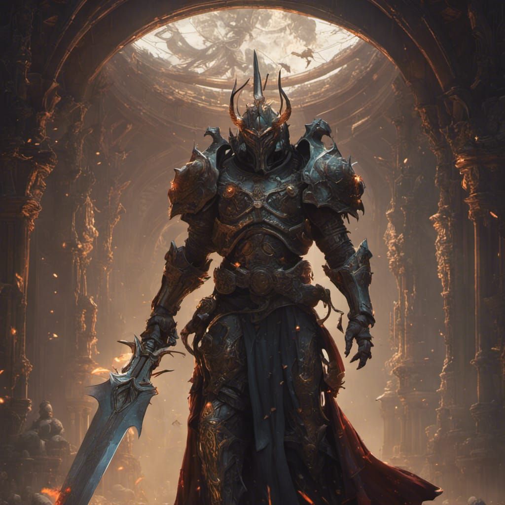 Sci-Fi Warrior in Dark Fantasy Style