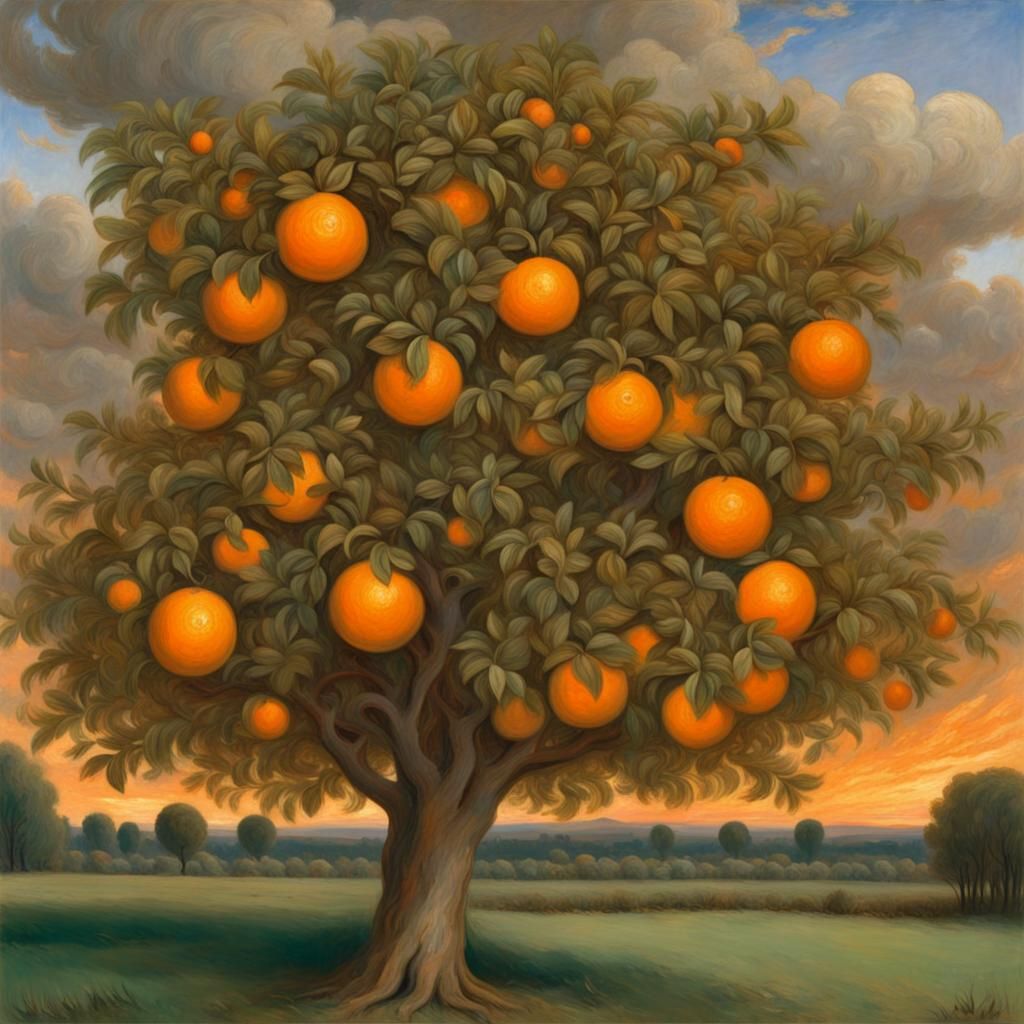 Orange Tree in a Classical Landscape Style