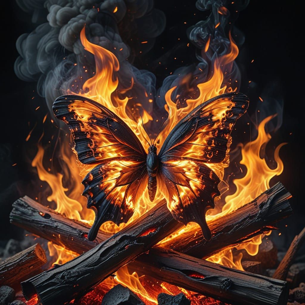 Fiery swallowtail butterfly