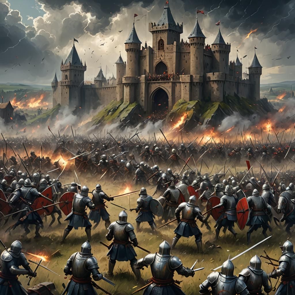 An epic medieval battle on a grand scale