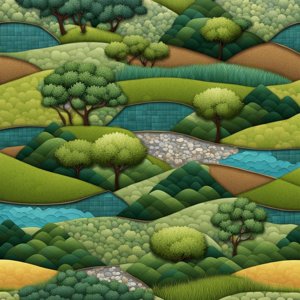 Textured Patchwork Landscape Design