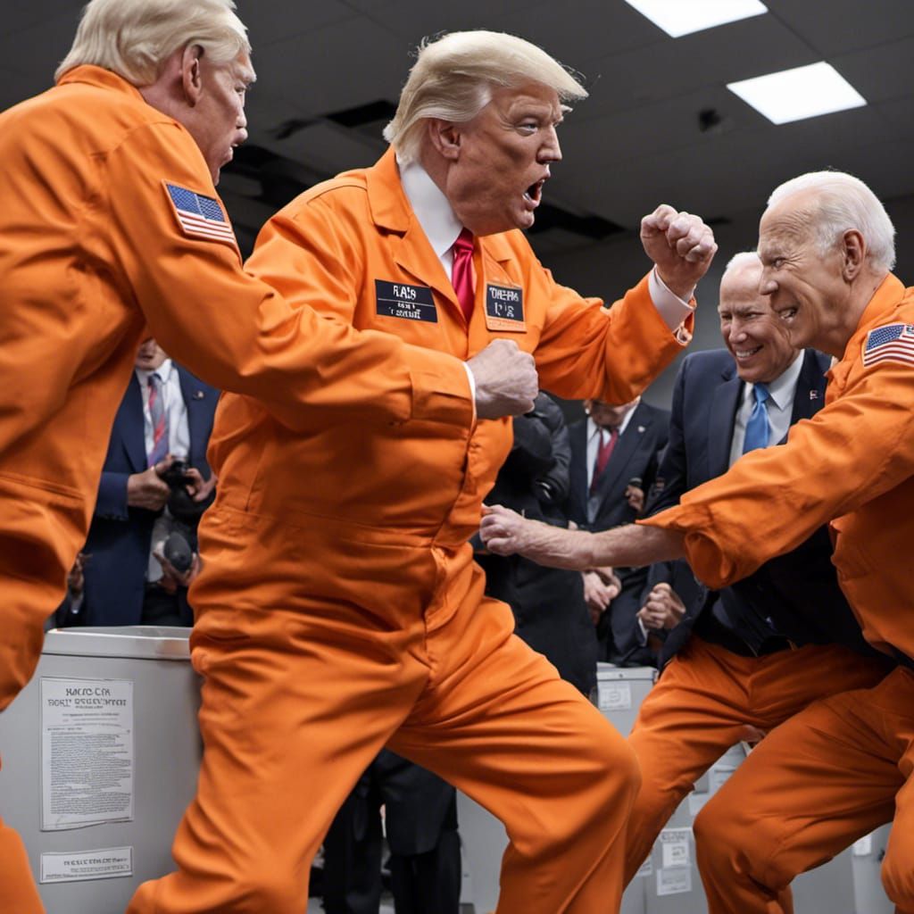 Political Brawl in Prison: A Stark Visual Commentary