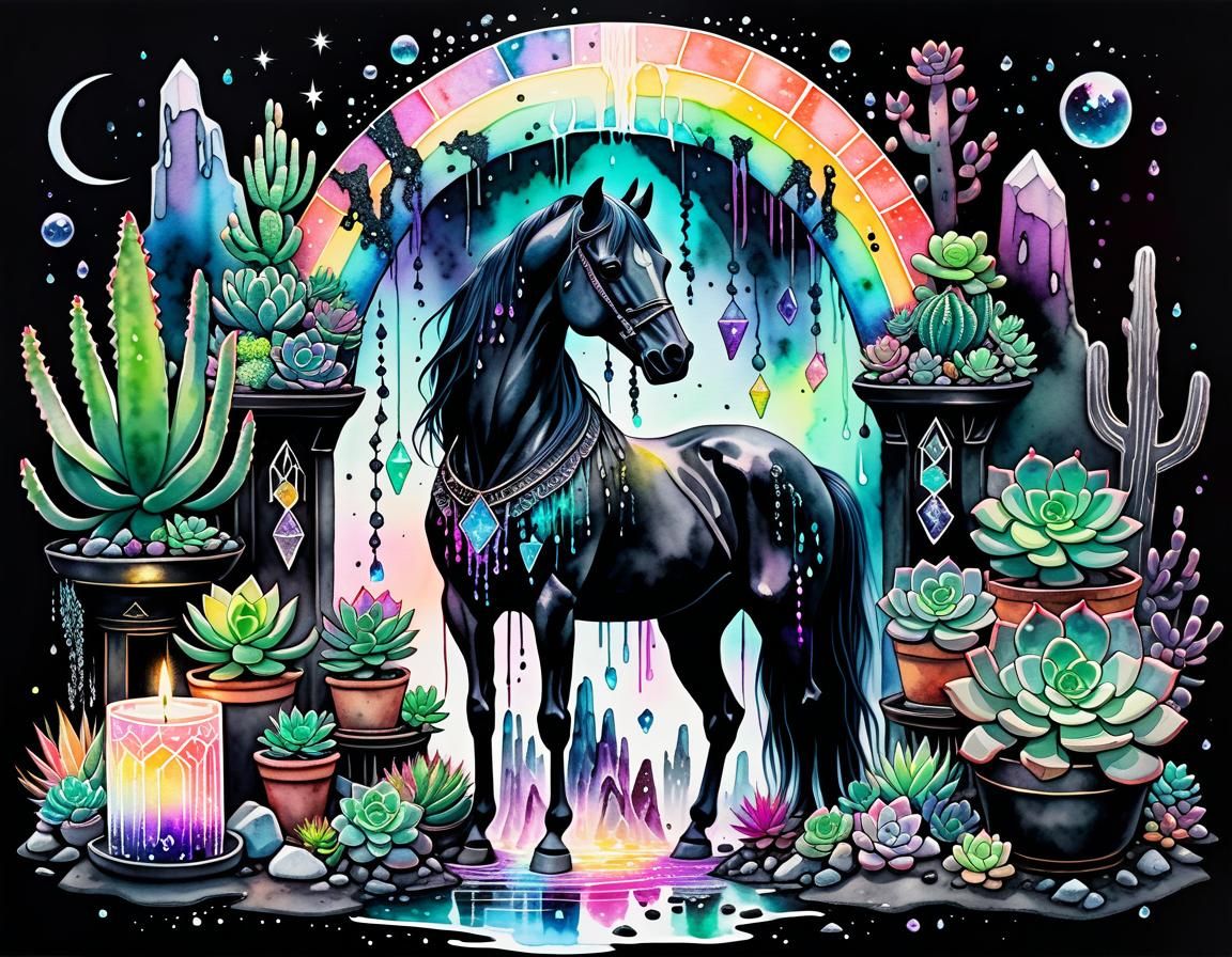 Black Horse of Famine at Goddess Altar