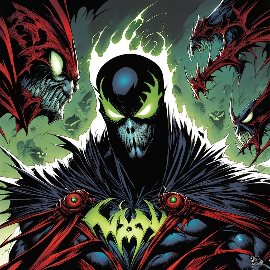 Spawn with Glowing Eyes, Sinister Comic Art