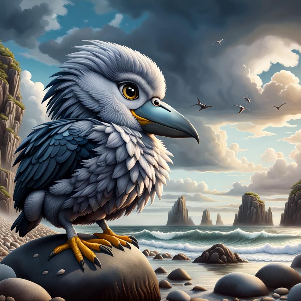 Hornbill Chick Dreaming of Flight