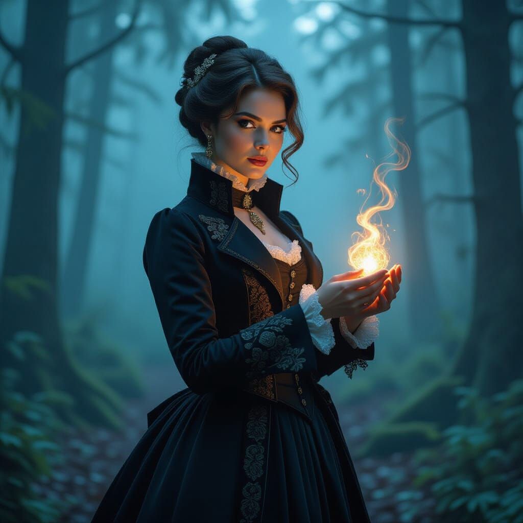 Johanna Constantine in Enchanted Forest, Waterhouse Style