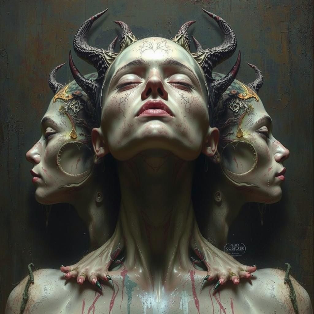 Abstract Anatomical Study in Gothic Surrealism