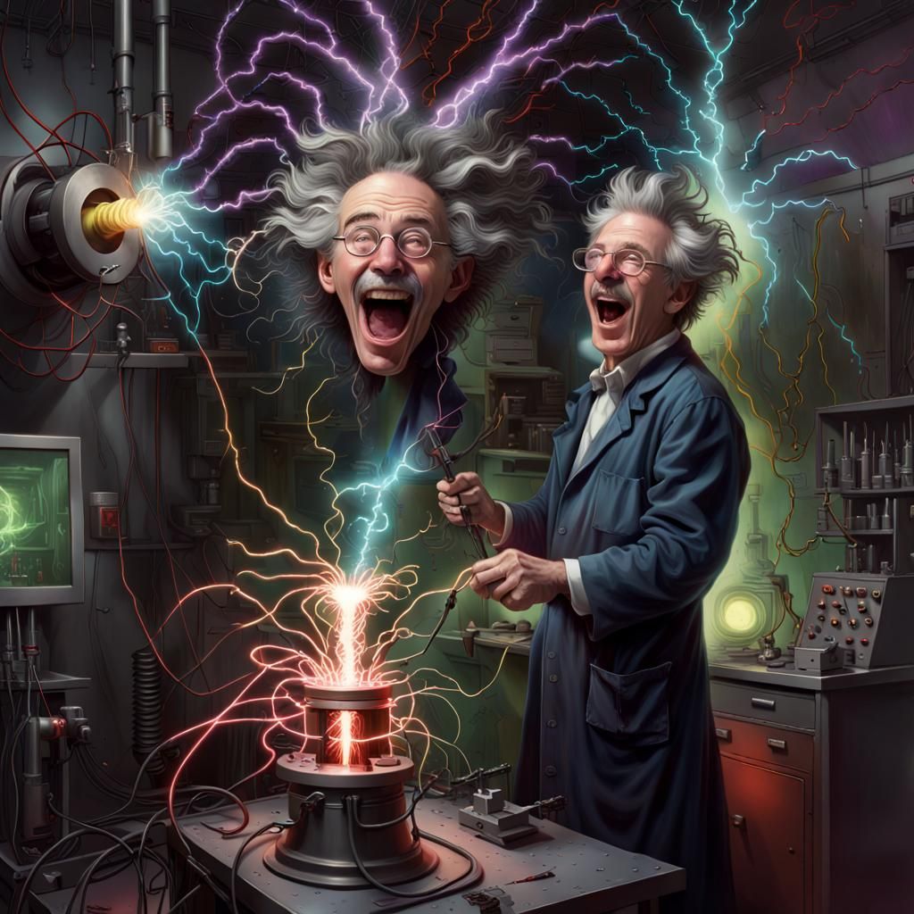 Eerie Portrait of a Scientist's Maniacal Laughter