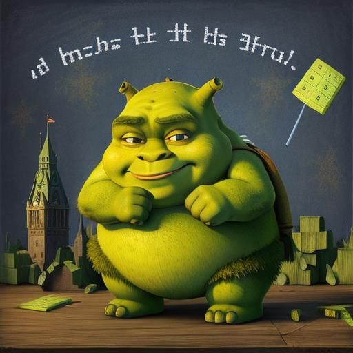 Shrek Doing Math
