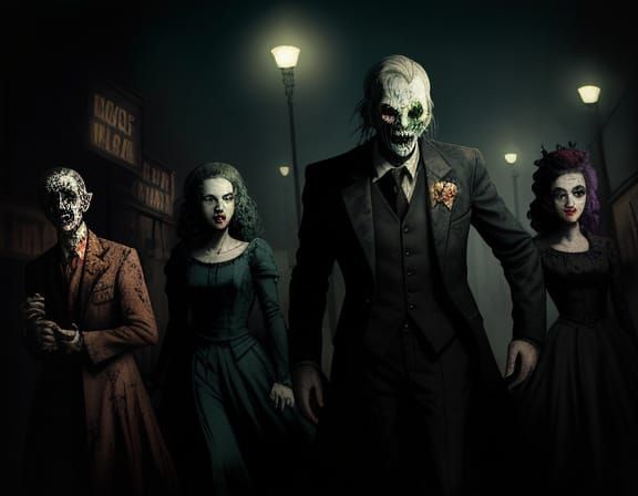 Zombie Prom Night Storybook Illustration