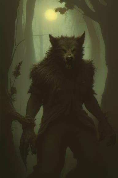 Detailed Portrait of a Fantasy Werewolf