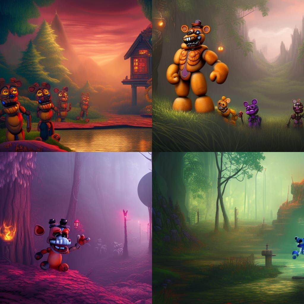Detailed Fnaf Matte Painting in 8k Resolution