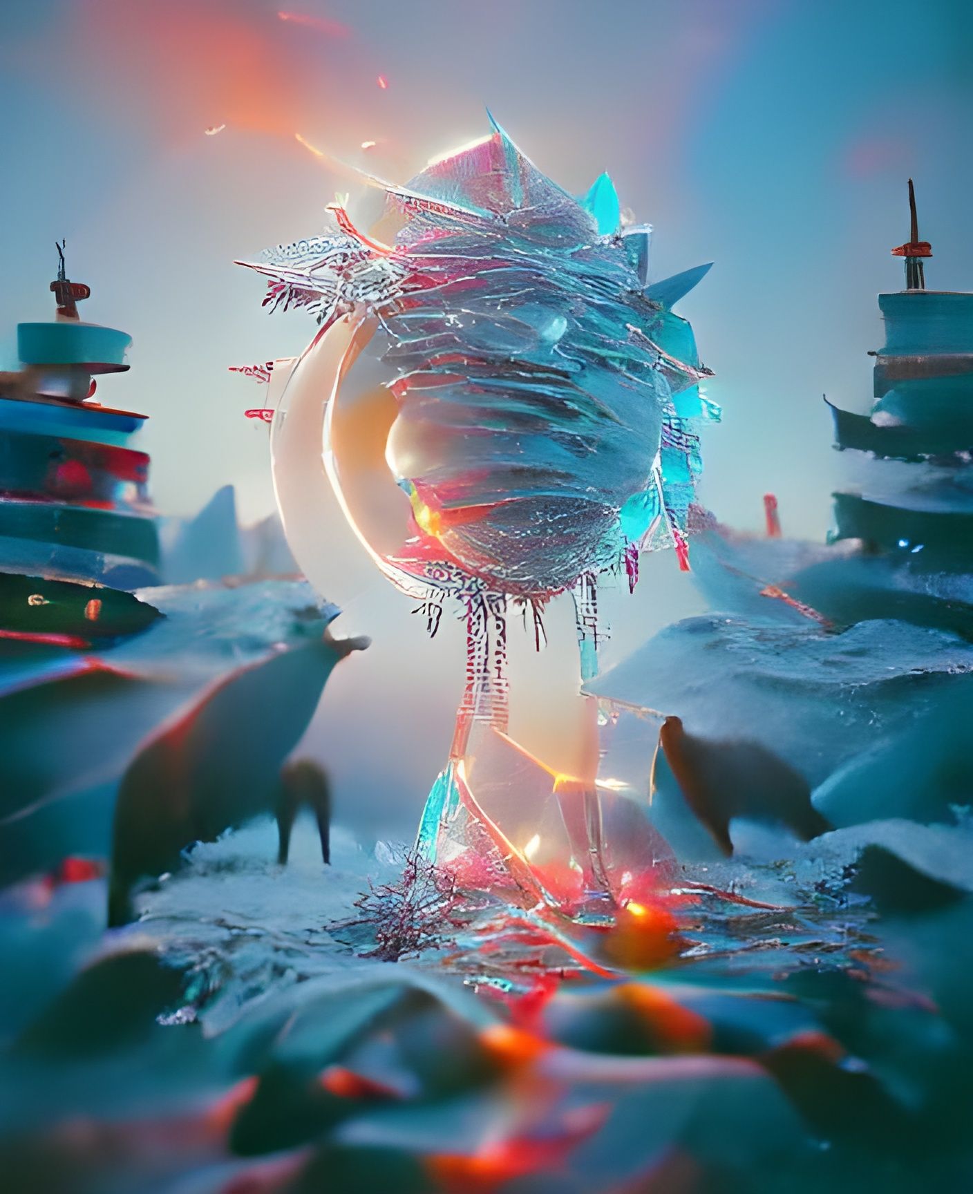 Winter Solstice: Abstract 3D Digital Art