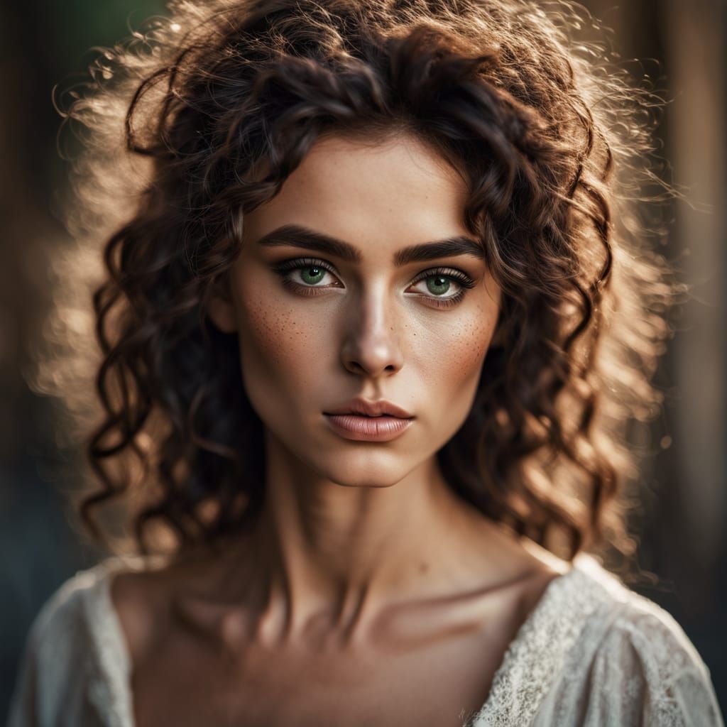 Elegant, Mixed-Race Woman in Moody, Cinematic Lighting