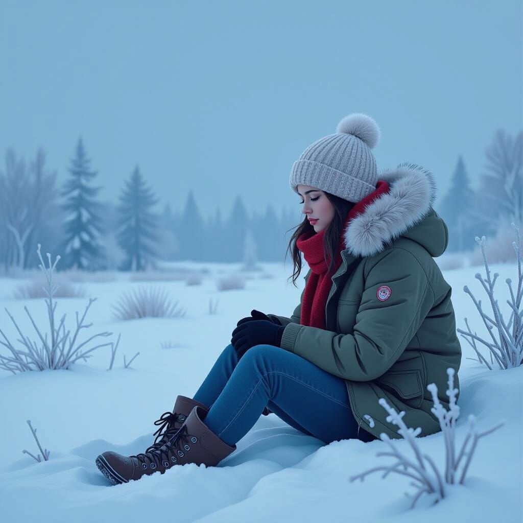 Winter Solitude: A Desolate Landscape in Muted Tones