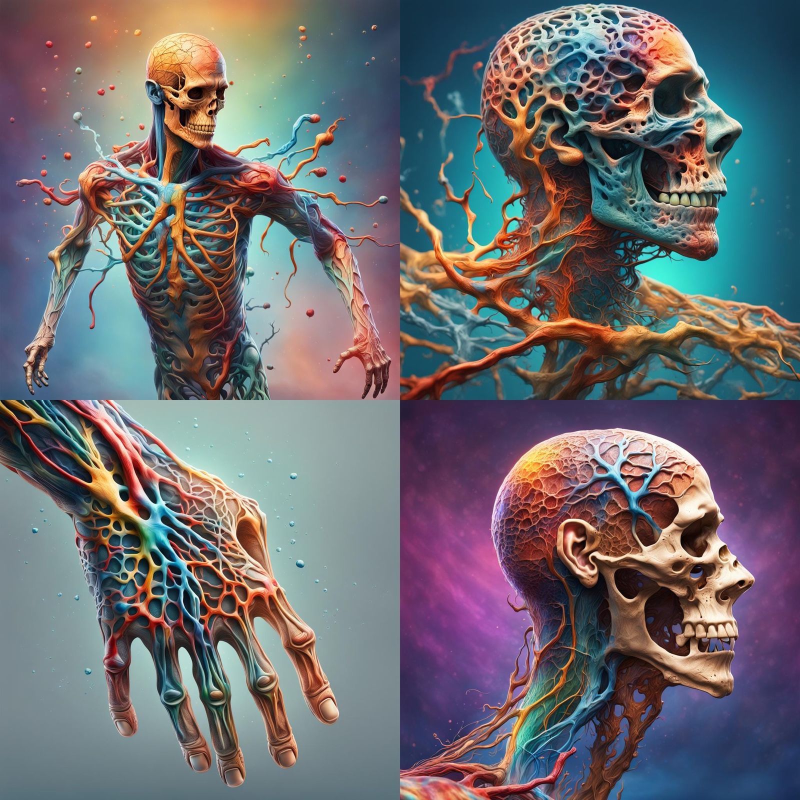 Phantom Limb Hyperrealistic Nervous System Concept Art