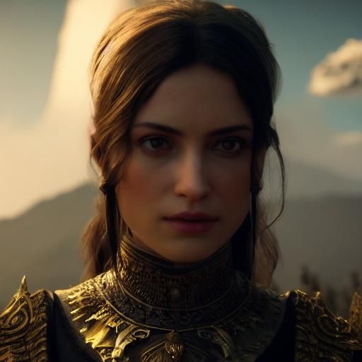 Mountain Priestess Portrait in High Fantasy Style