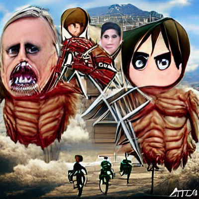 Colossal Titan Overlooks Walled City