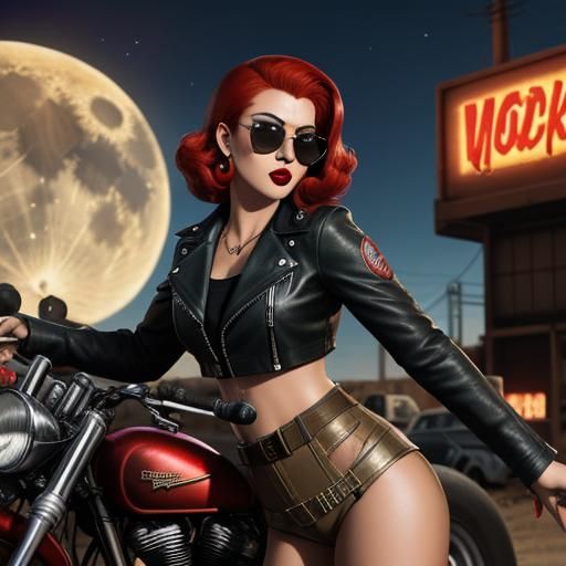 Vault Girl: Wasteland Biker in Cel-Shaded Style