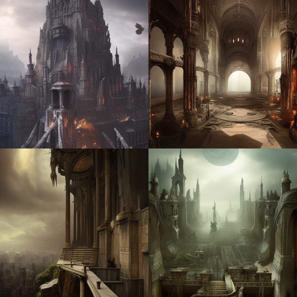 Terrifying Souls on Castle Walls: Digital Matte Painting