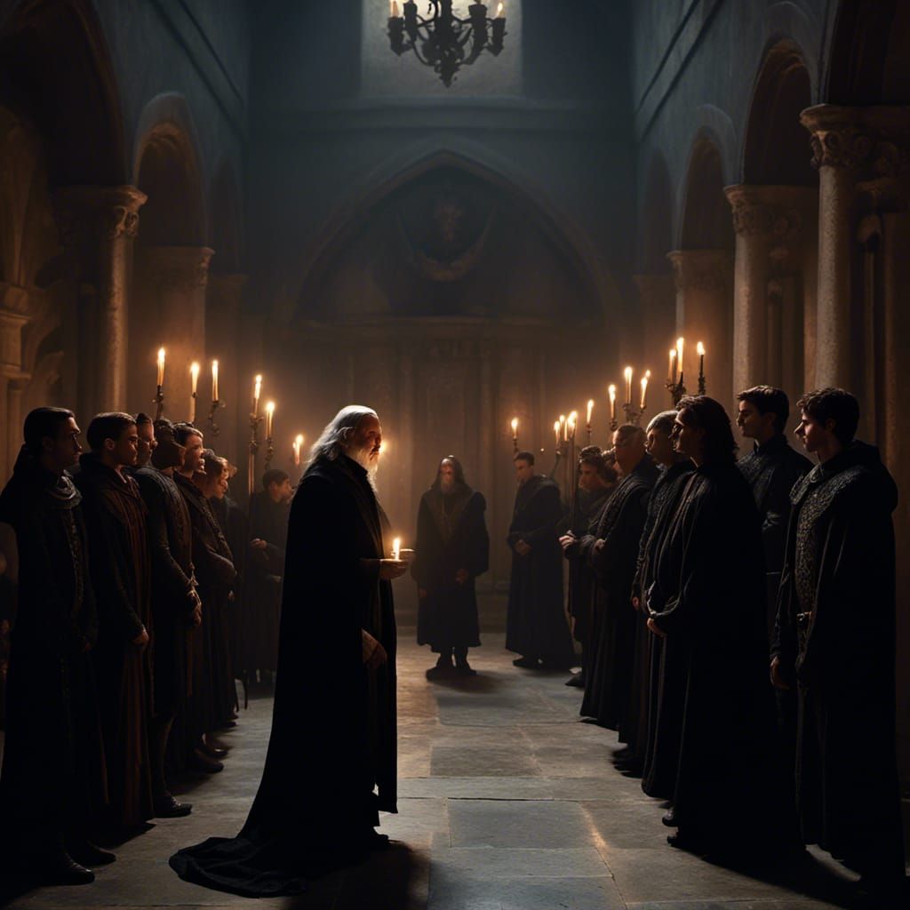 Galileo Confronts the Holy Office in Baroque Style