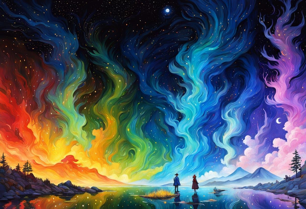 Colorful Sci-Fi Fairytale in Studio Ghibli Style