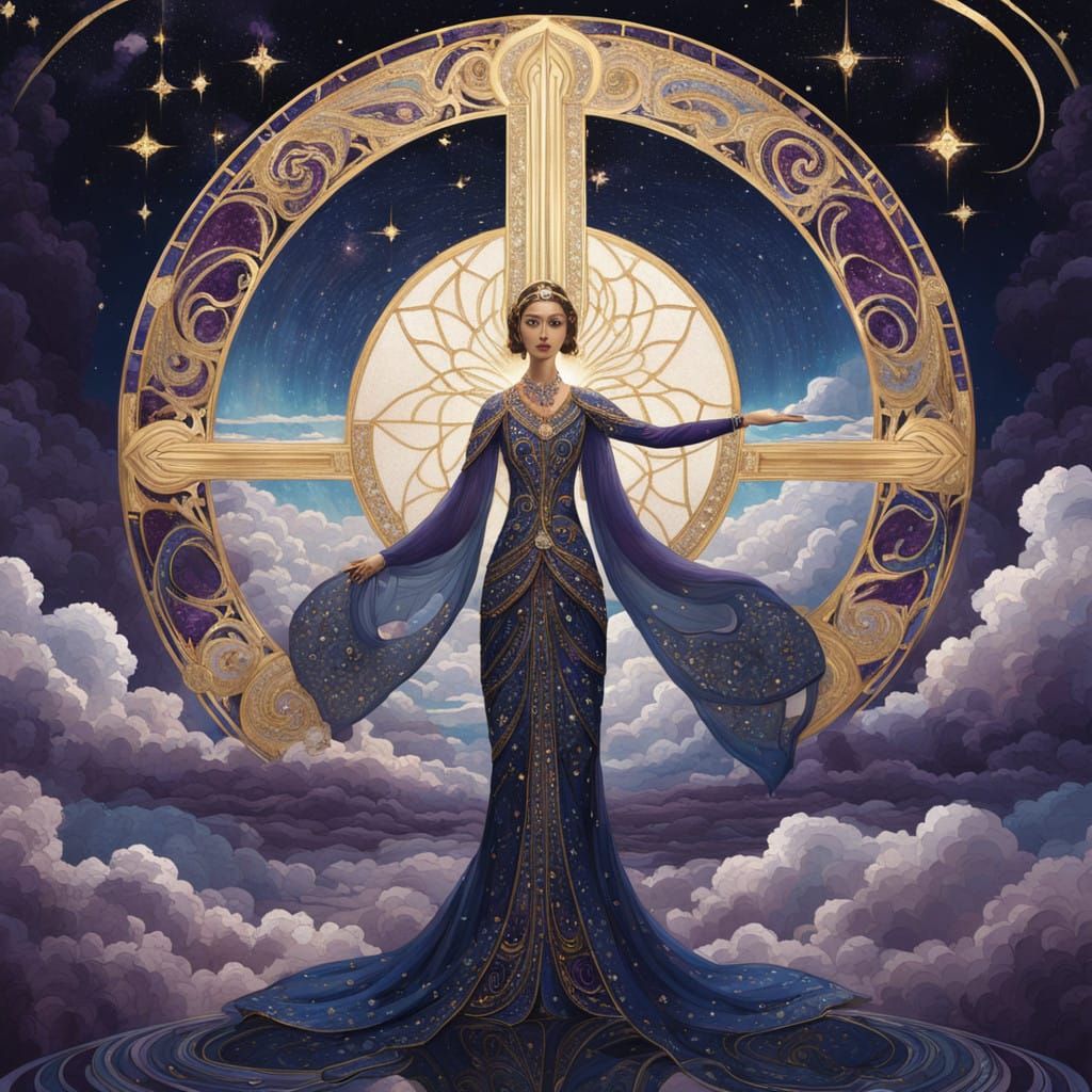 Glimmering Diamond Peace Sign in Dark, Opulent Style