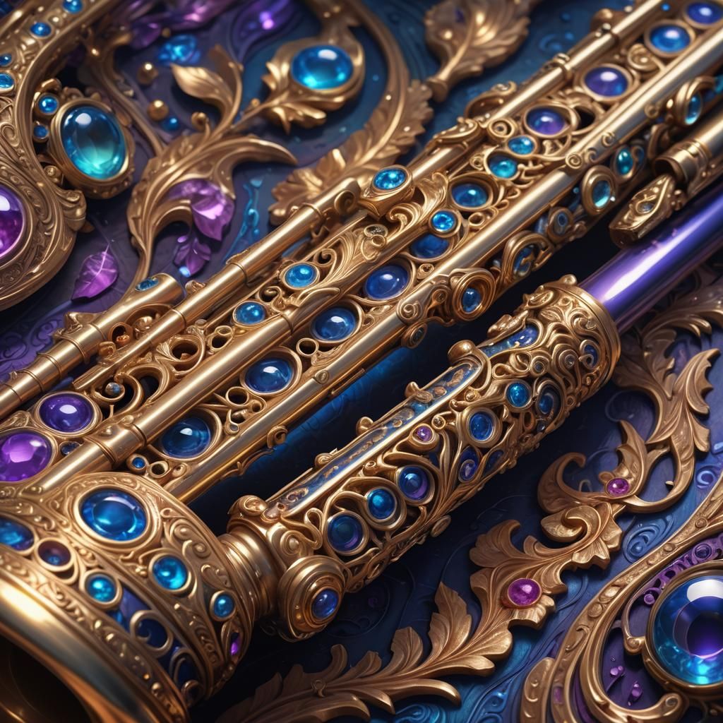 Mystical Flute Concept Art in Oil Painting Style