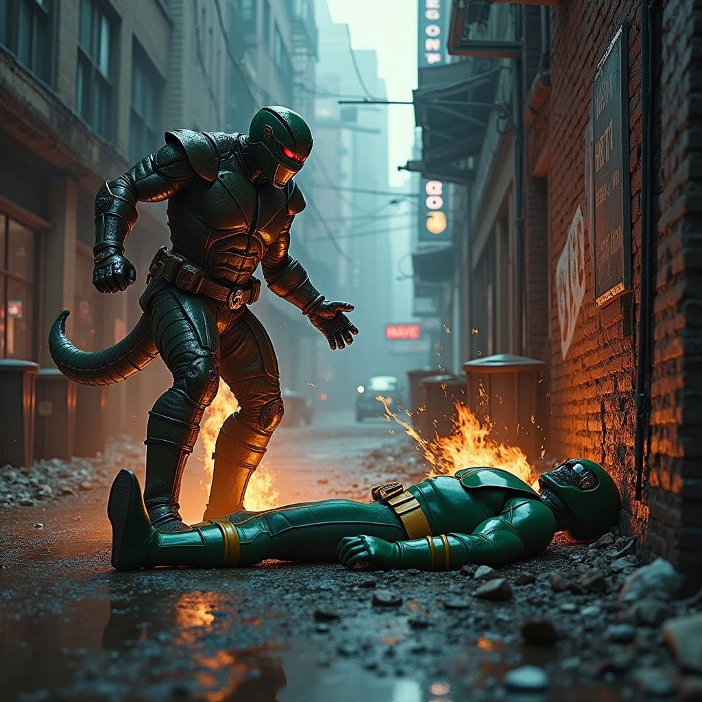 Scorpion's Hellish Victory Over Green Power Ranger