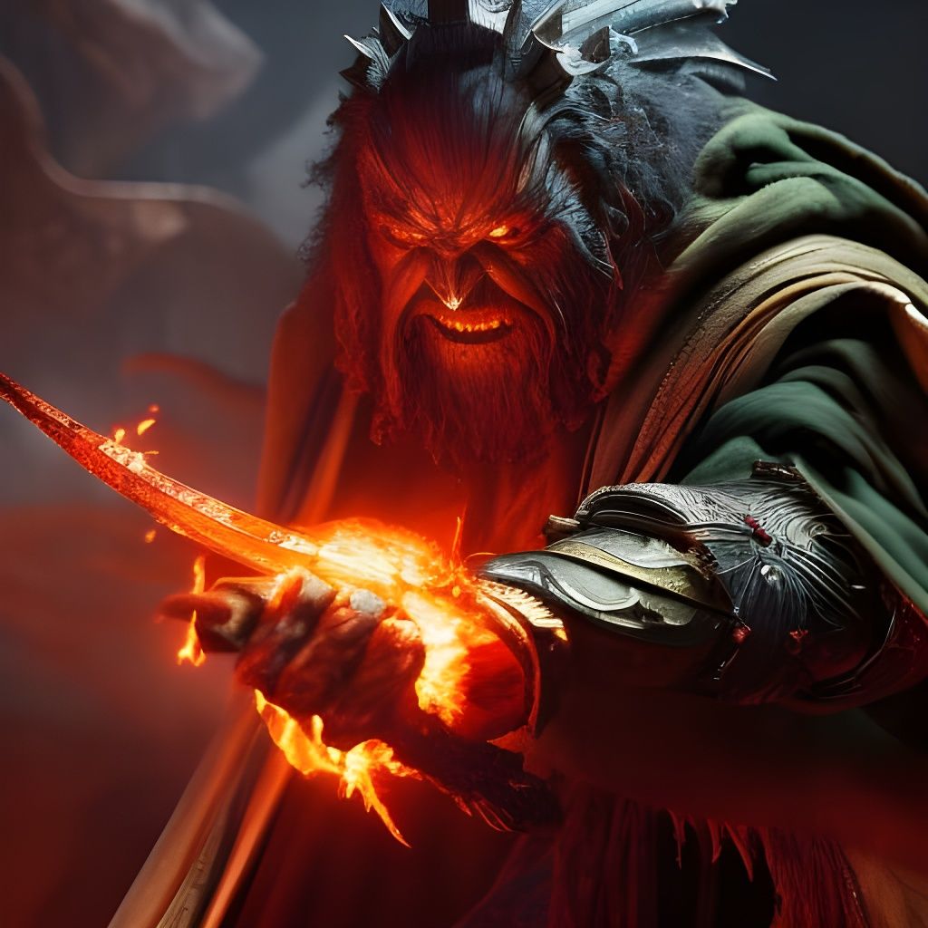 Horrific Chaos Wizard Performing Ritual