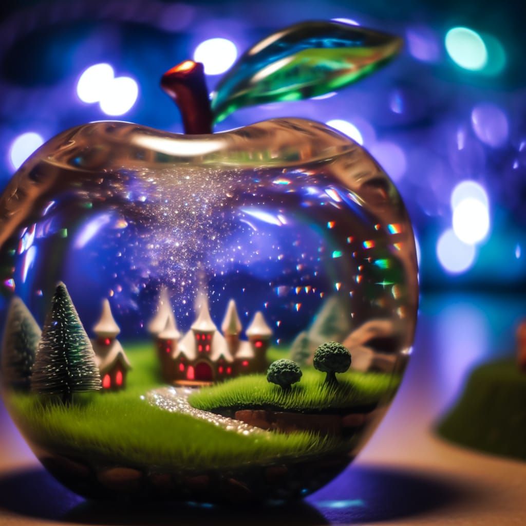 Magical World Inside a Crystal Apple