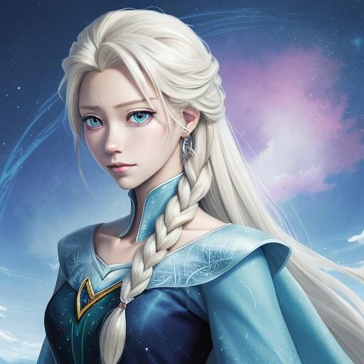 Anime Style Elsa Portrait, Manga Key Visual