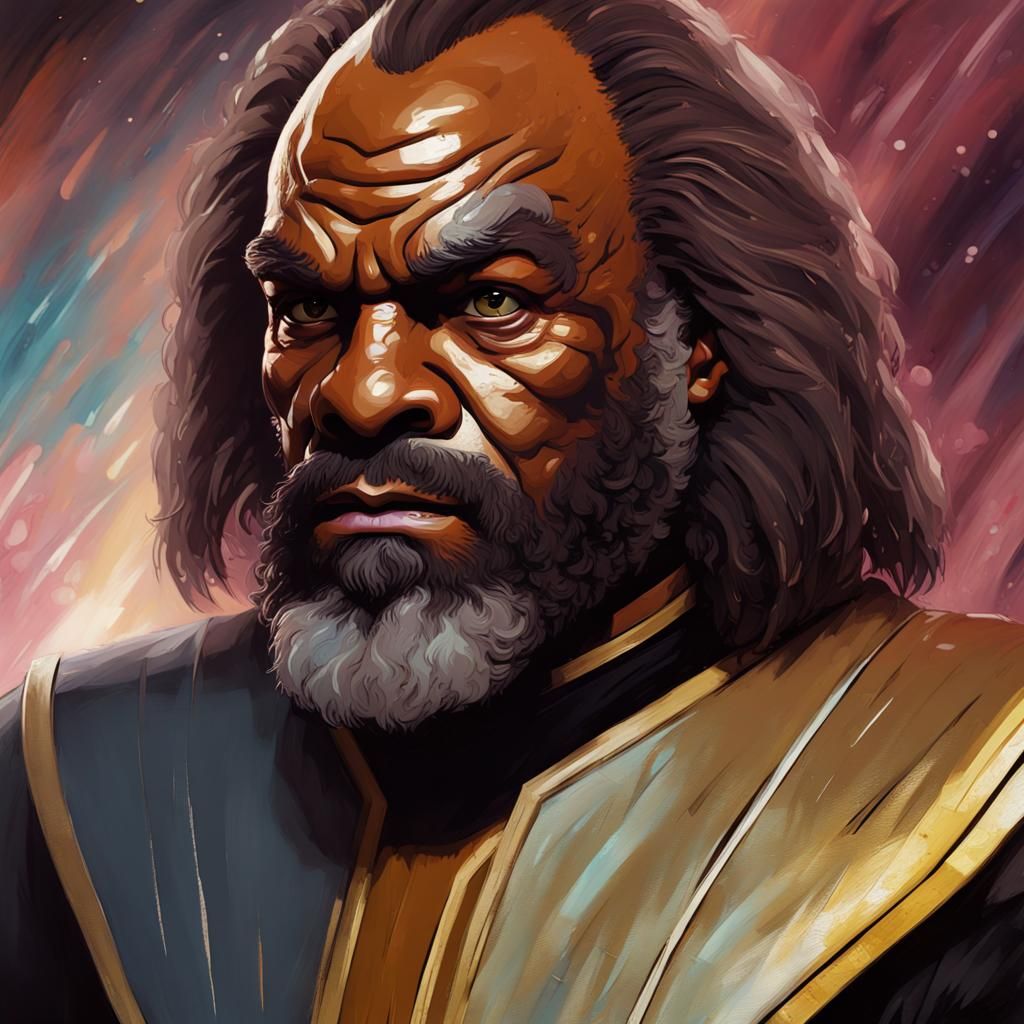Worf as Detailed Palette Knife Painting