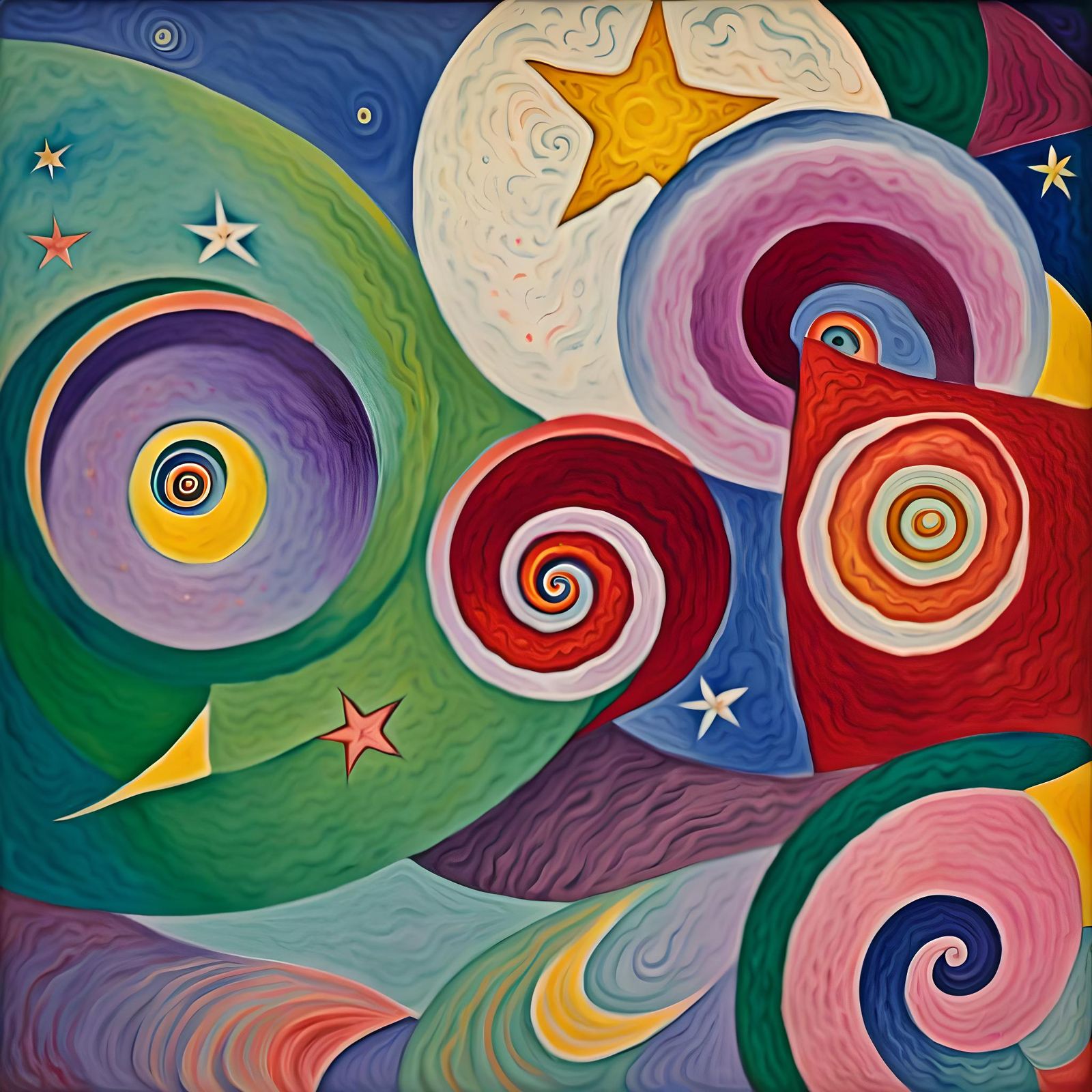 Abstract Geometric Stars in Vivid Colors