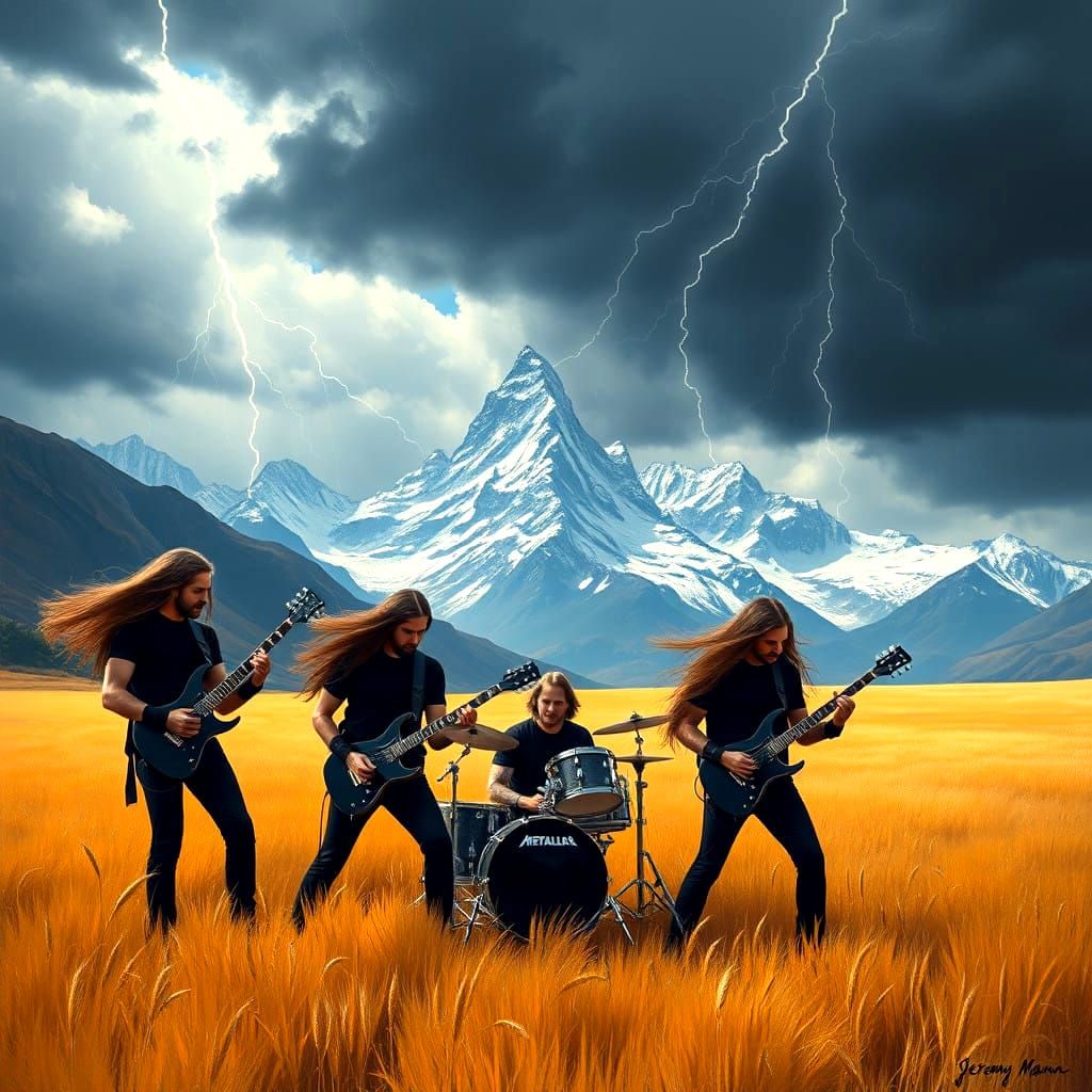 Heavy Metal Icons Unite in a Wheat Field