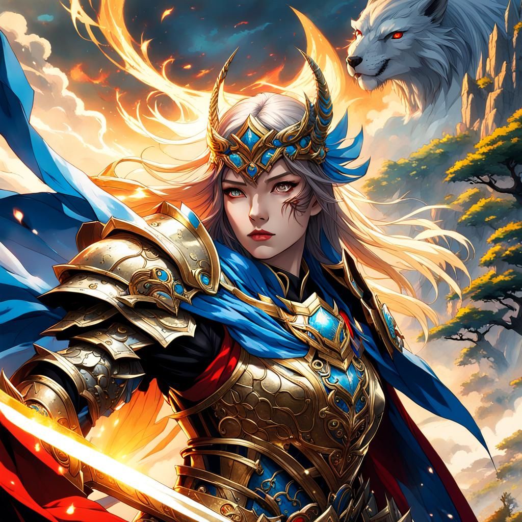 Fantasy Anime Goliath Cleric in Mystical Landscape