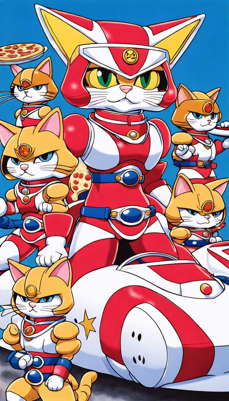 Samurai Pizza Cats: Anime Style Portrait