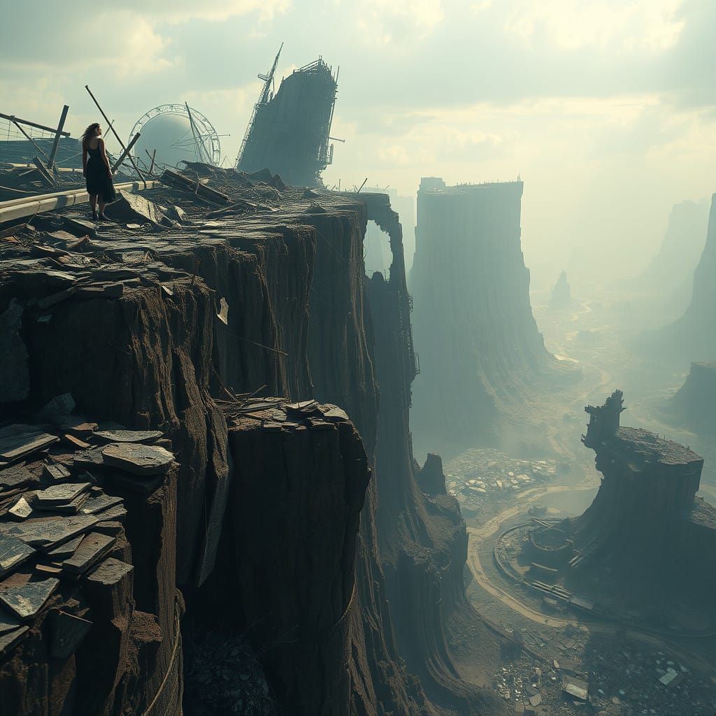 Crumbling Reality in Futuristic Ruins