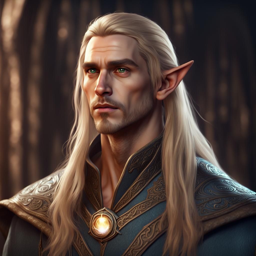 Elf Mage with Ring: Detailed Fantasy Art